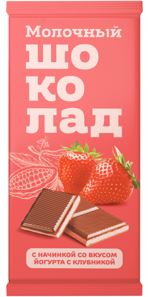  Меренга Шоколад молочный с начинкой Йогурт-Клубника,(блок 24шт по 80г)   в Серове