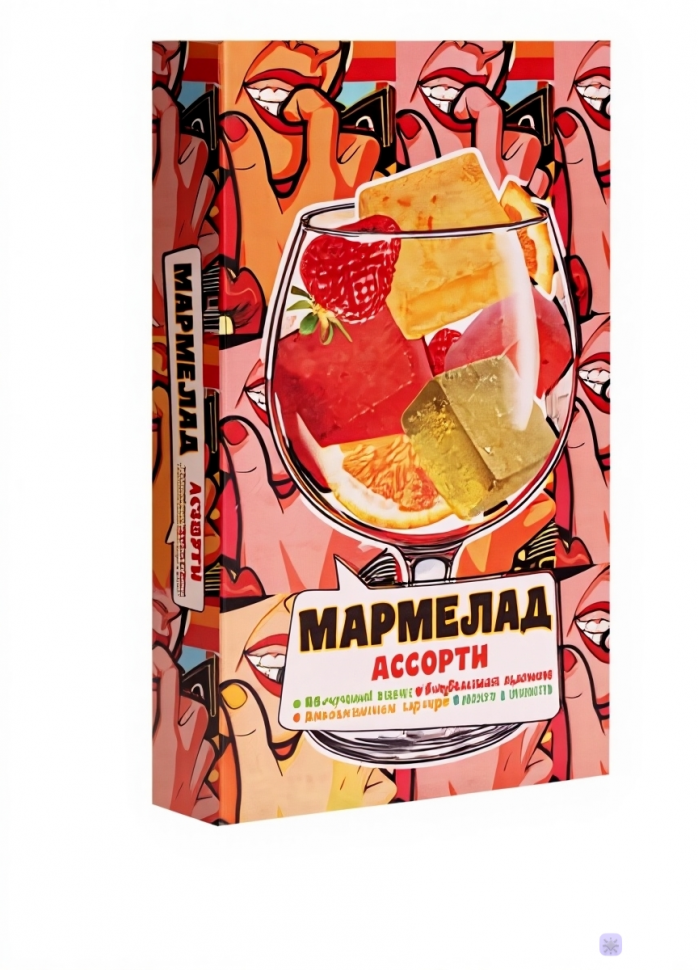 Мармелад АлкоАссорти(яблочный виски, клубничный просекко, апельсиновый вермут, лайм текила) 110г в Серове