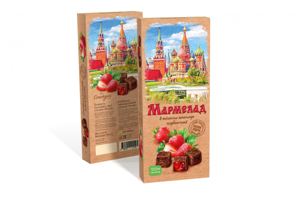 №2 Сладарт Мармелад Клубничный в темном шоколаде, 150г  в Серове