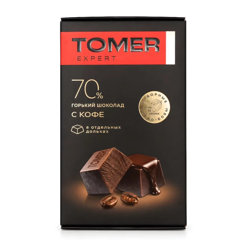  Фабрика Томер  Горький (70%) шоколад с КОФЕ, 90г  в Серове